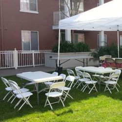 Tables Foldable White Chairs And Canopy Party R3ntals