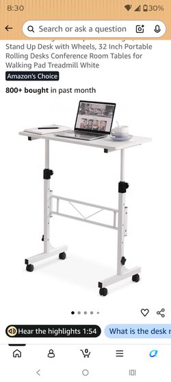 Portable Rolling Stand Up Desk with Wheels