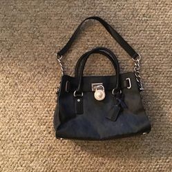 Michael Kors Black With Silver Trim Handbag In Very Good Condition. 