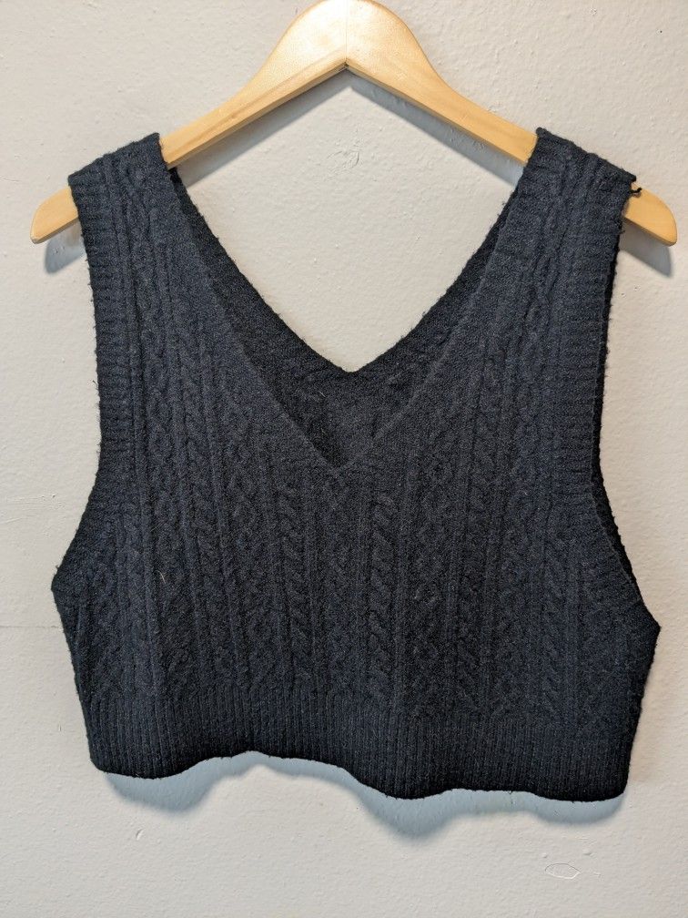 Black Knit Sweater Vest