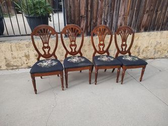 vintage traditional Hepplewhite style shield-back dining chairs