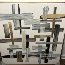 Abstract Art (Black, Gold, Blue, Gray)