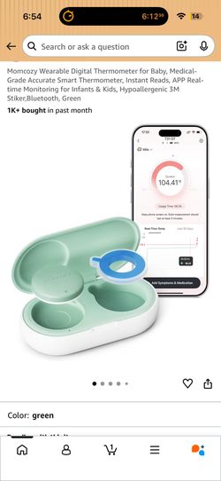 New Momcozy Baby Wearable Digital Thermometer 