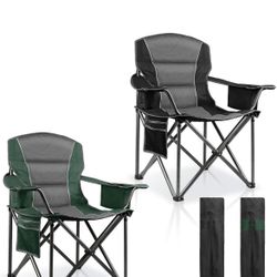 Lanmountain Oversized Padded Camping Chair 2 Pieces