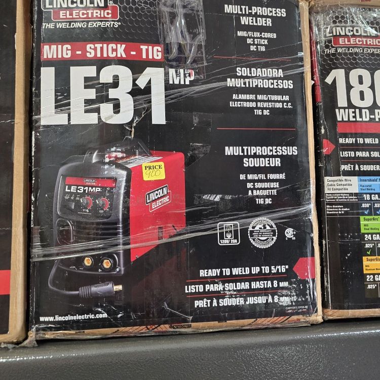LE31mp Lincoln Electric Welder Multi-processor, Mig/Tig/Stick, New, Financing Available 