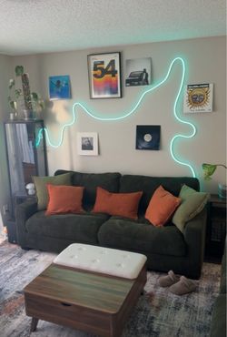 Green Corduroy Sofa and Love Seat
