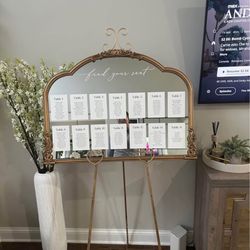 Seating Chart Mirror Wedding Flower 