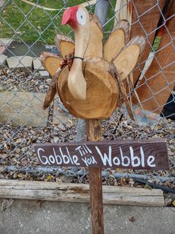 TURKEY  DECOR - HANDMADE FROM WOOD LOGS 