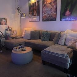 Homall U Shaped Sectional Sofa with Chenille Fabric Sofa Couch with Double Chaise 