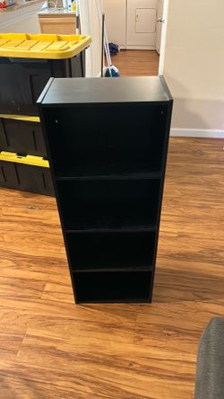 Bookshelf, black, wood, excellent condition