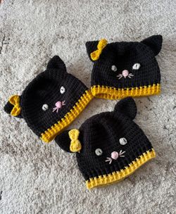 Pair Of hand Knotted Little kids wool Head Cap 