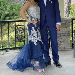 royal blue prom dress