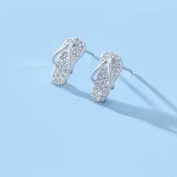 Super Cute Little Sparkling Flip Flop Stud Earrings