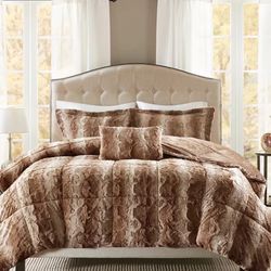 Madison Park Zuri Faux-Fur 4-Pc. Comforter Set, King OBO