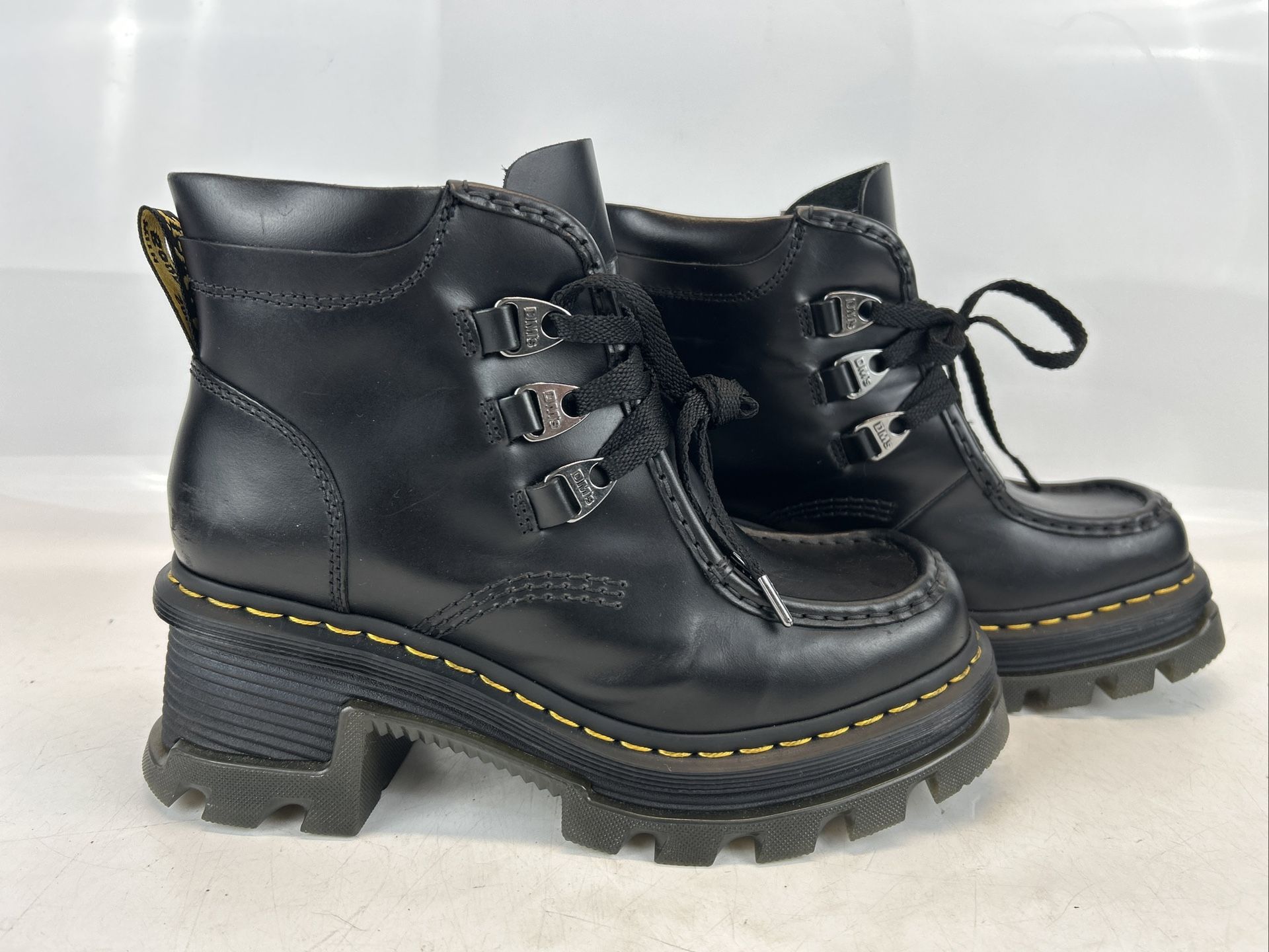 Dr. Martens Corran 3-Eye Atlas Leather Heeled Boots (Black) Size 9