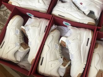 Air Jordan retro 4 Levi’s white