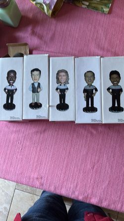 GM bobble heads set from 2003 Mr Good wrench featuring Stephen Colbert
