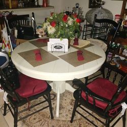 Ethan Allan 43inwd Wood Table 4 Wood Chairs 180 Firm