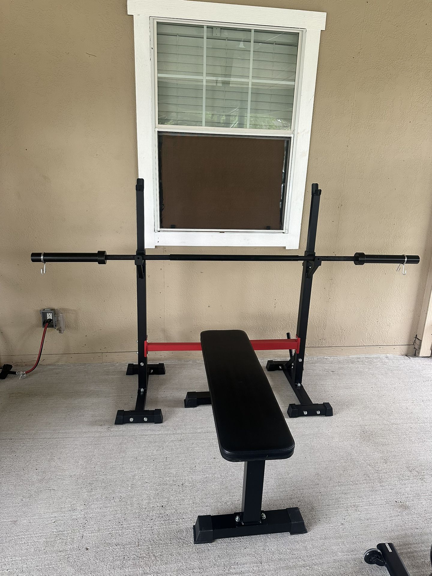 Cap 3pcs Barbell, adjustable squat rack & flat bench $170 