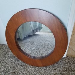 Wood Frame..Round Mirror