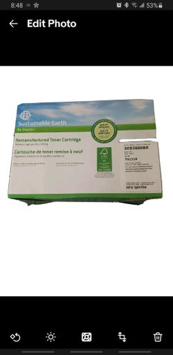 HP Q6470A Black Toner Cartridge by sustainable earth a staples brand