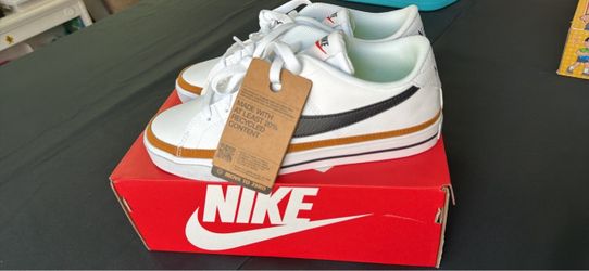 Nike Women's Court Legacy Next Nature, Size 8.5, White/Black/Desert Ochre, DH3161-100, New with Box