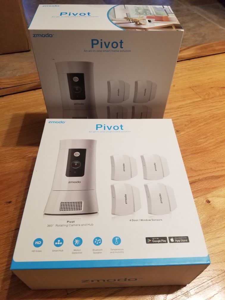 ZMODO PIVOT CLOUD 350° ROTATING SMART WIFI CAMERA W DOOR/WINDOW SENSORS