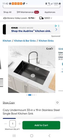 Undermount Stainless Black Steel Single Bowl Kitchen Sink