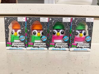 Nee Doh Polar Glow Penguin Squish Toys – Set of 4