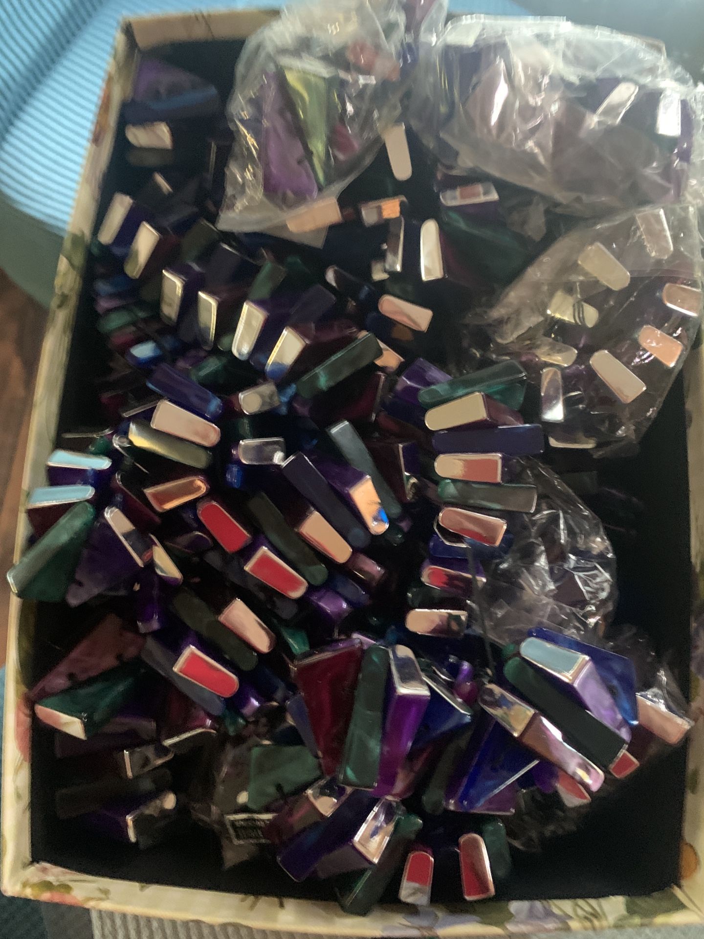 37 Lucite Bracelets/triangular Beads