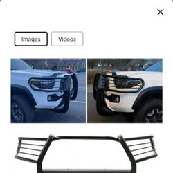 Front Bumper Protector Brush Headlight Grille Guard for 2O16 2O17 2O18 2O19 2O20 2O21 2O22 Toyota Tacoma Pickup Black