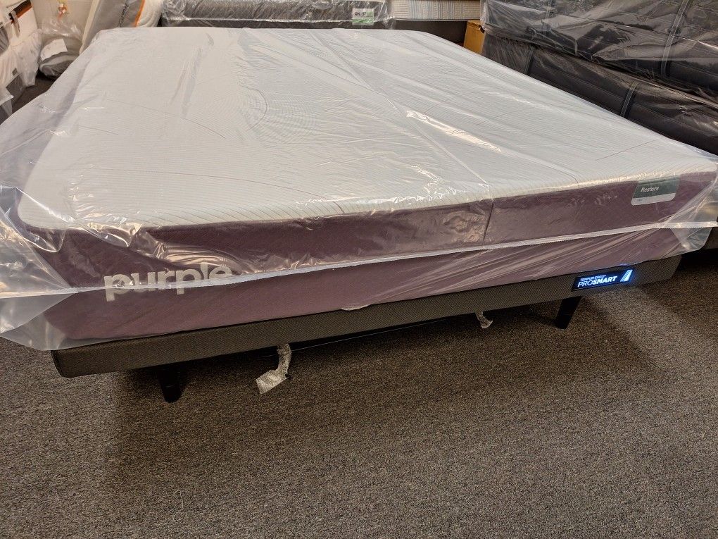 California King Purple Restore Firm Mattress With Tempur Pedic PRO SMART adjustable Base