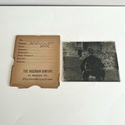 Antique Glass Plate Negative Man Baby Goshen NY Early 1900s 5 X 4in