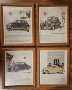 Vintage Old Car Ads - Matching Frames