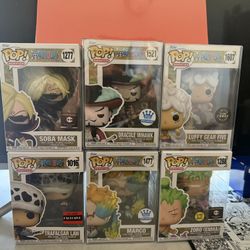 Funko Pop! One Piece Bundle Zoro Marco Mihawk Luffy Gear 5 Law Sabo Mask Chalice