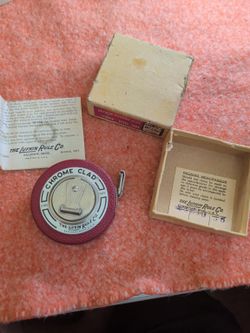Vintage Lufkin Leader 25 Ft Steel Tape Measure Chrome Clad w/ Box