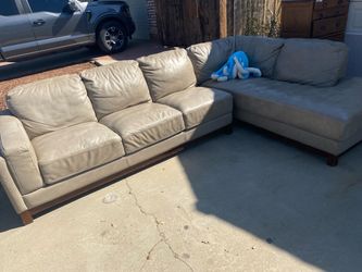 Genuine leather sectional sofa