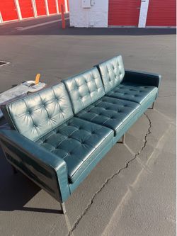 Blue Leather Couch