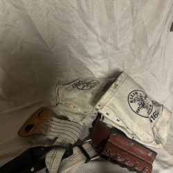 Klein Iron Worker Belt With Klein Bags And Wrench Holder And Klein Plier Holder