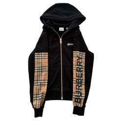 Burberry Monogram Zip Up Black Hoodie