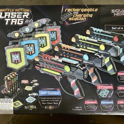 Squad Hero Rechargeable Laser Tag 360° Sensors + LCDs - Set of 4