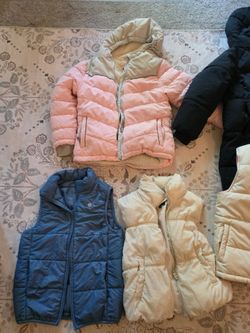 Girls Winter Outerwear Lot (Sizes 6-10) - Eddie Bauer, All In Motion Puffer & Vests