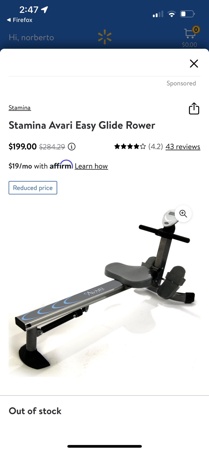 Stamina Avary Fitness Rower