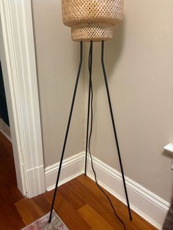 IKEA Woven Rattan Tripod Floor Lamp