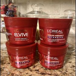 Set of 4 L’Oréal elvive color vibrancy post color repair mask•8.5oz•all for $14