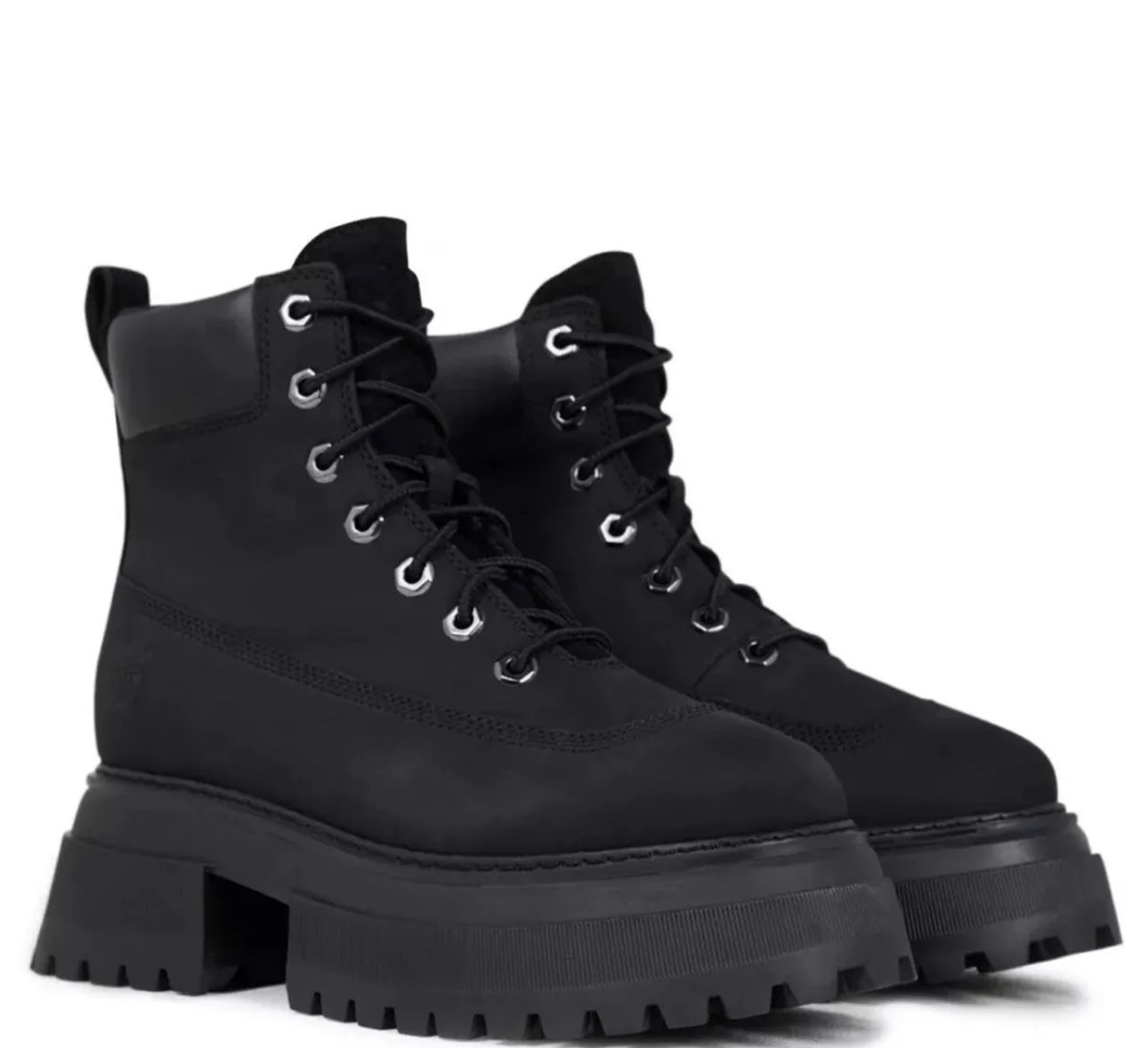New Women’s TIMBERLAND Sky 6" Lace-Up Boot, Women's Size US 9 (Black Nubuck)