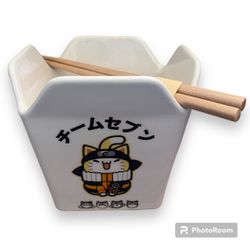Naruto Nyaruto Take Out Bowl With Chopsticks