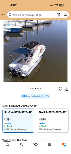 Boat T-top Sun Shade Kit