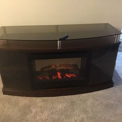 TV stand with fireplace