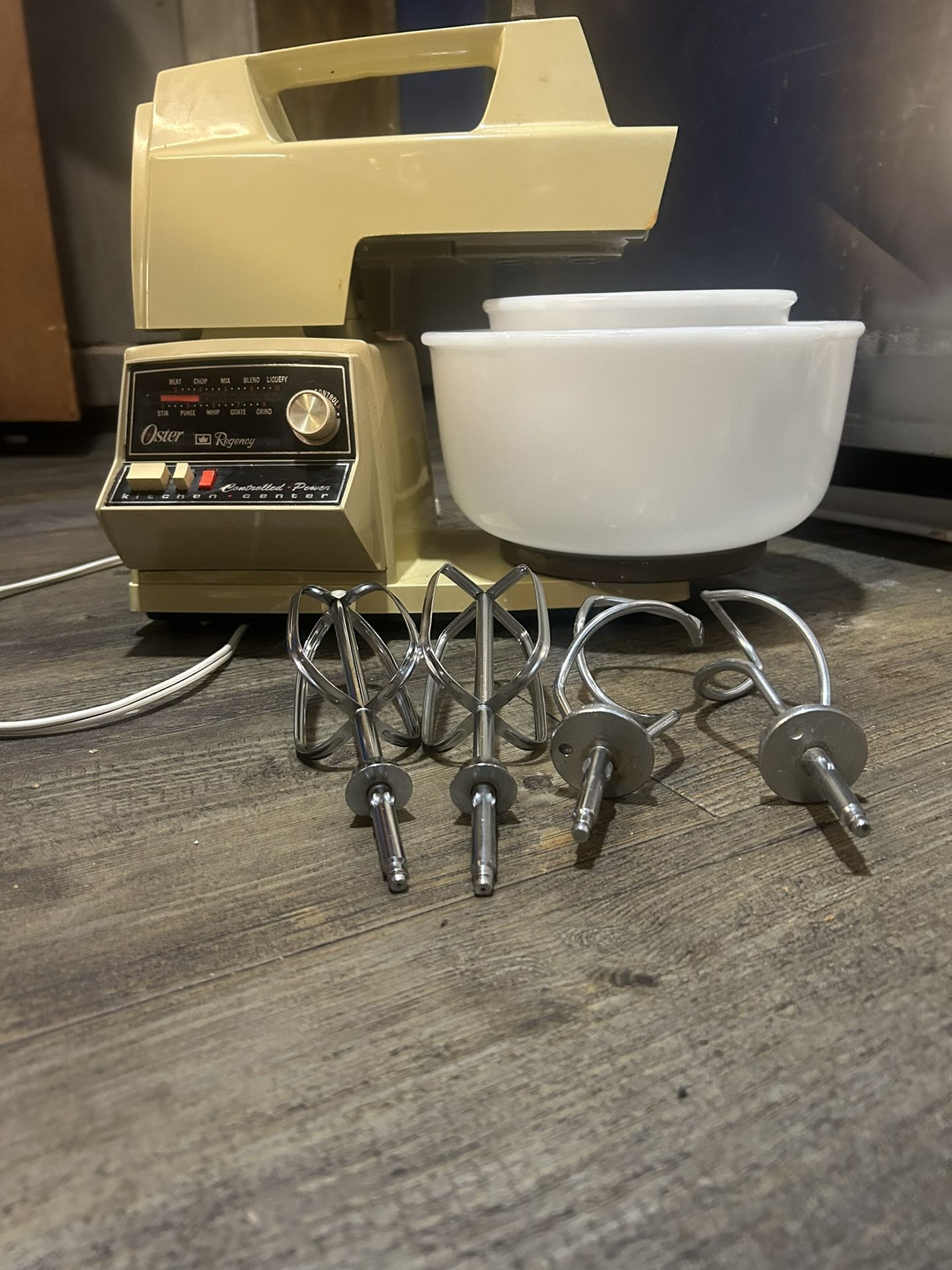 Vintage Oster Regency 10 Speed Mixer W/ Attachments
